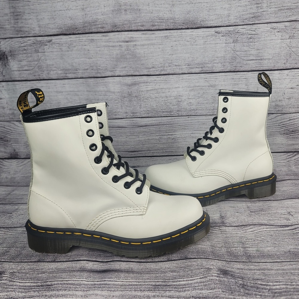 Dr. Martens Women's Patent Leather Boots White Size 6 11821